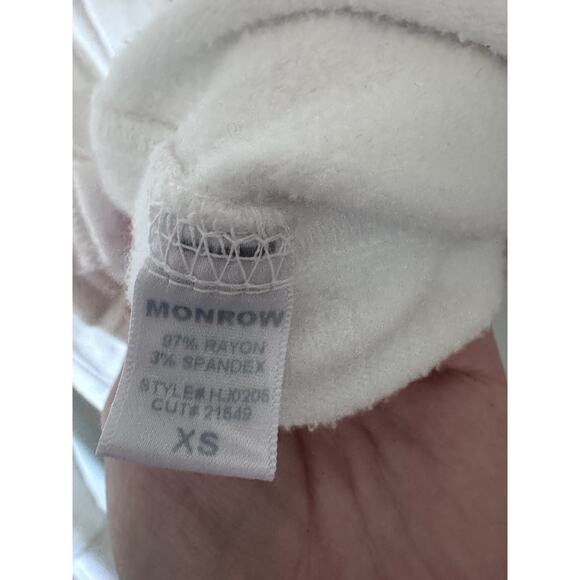 Monrow Jacket supersoft fleece White trucker style collared Sz XS EUC - Picture 4 of 7